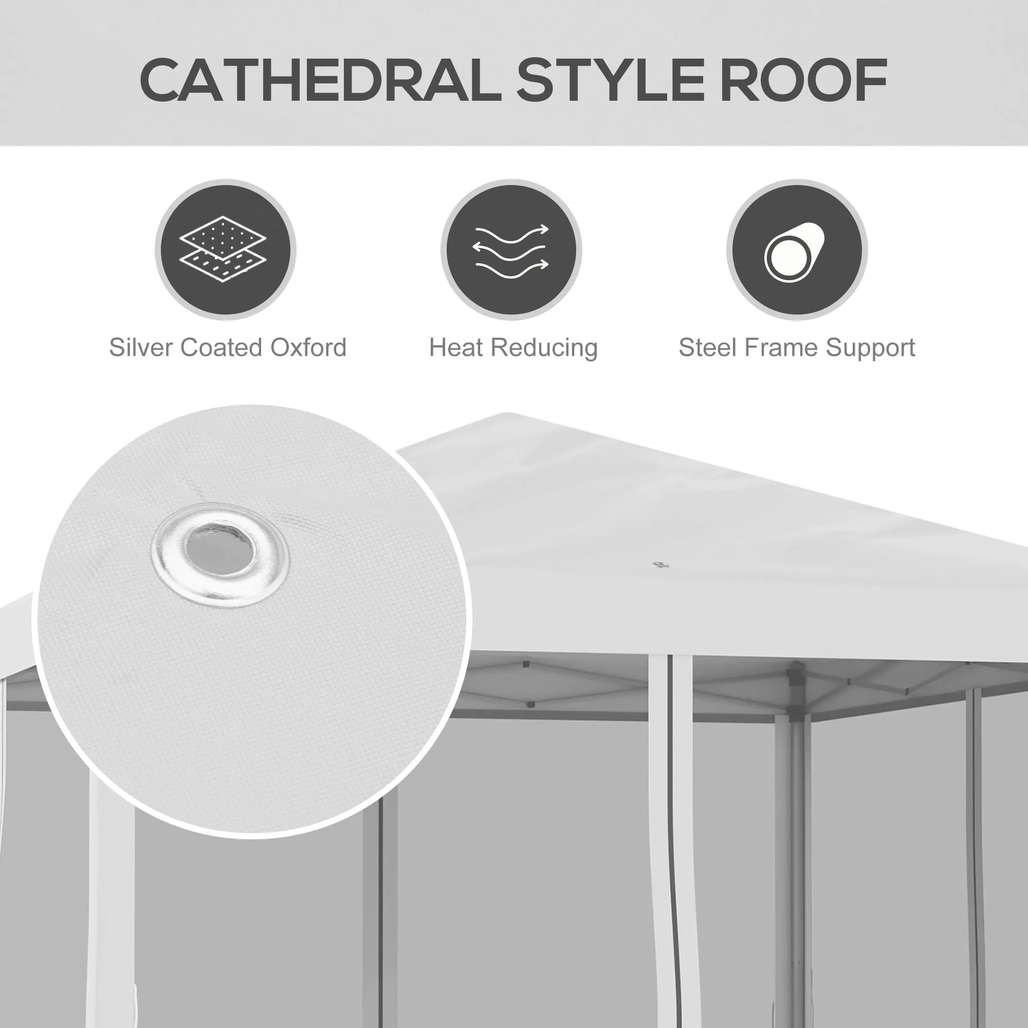 10' x 10' Instant Pop-Up Canopy with Removable Side & Mesh Walls, Cream White