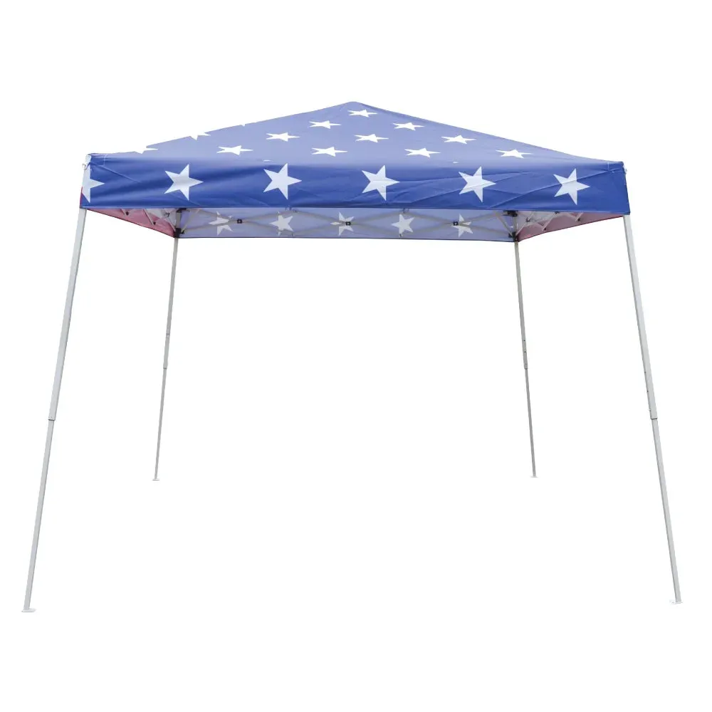 10 X 10 Pop up Canopy Tent, Instant Slant Leg Portable Shade Tent with Carrying Bag, American Flag