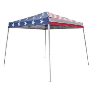 10 X 10 Pop up Canopy Tent, Instant Slant Leg Portable Shade Tent with Carrying Bag, American Flag