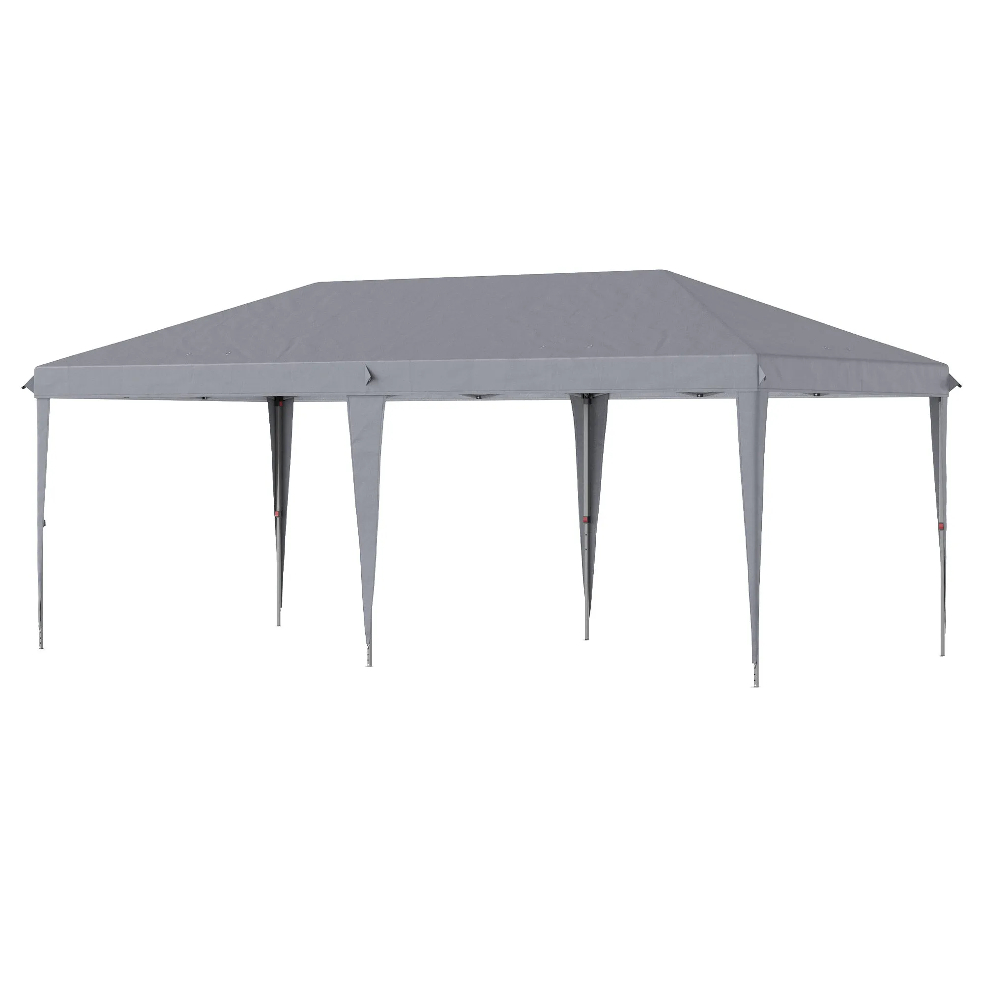 10' x 20' Heavy Duty Pop-Up Canopy Tent, Instant Outdoor Sun Shade Shelter with Carry Bag, Gray