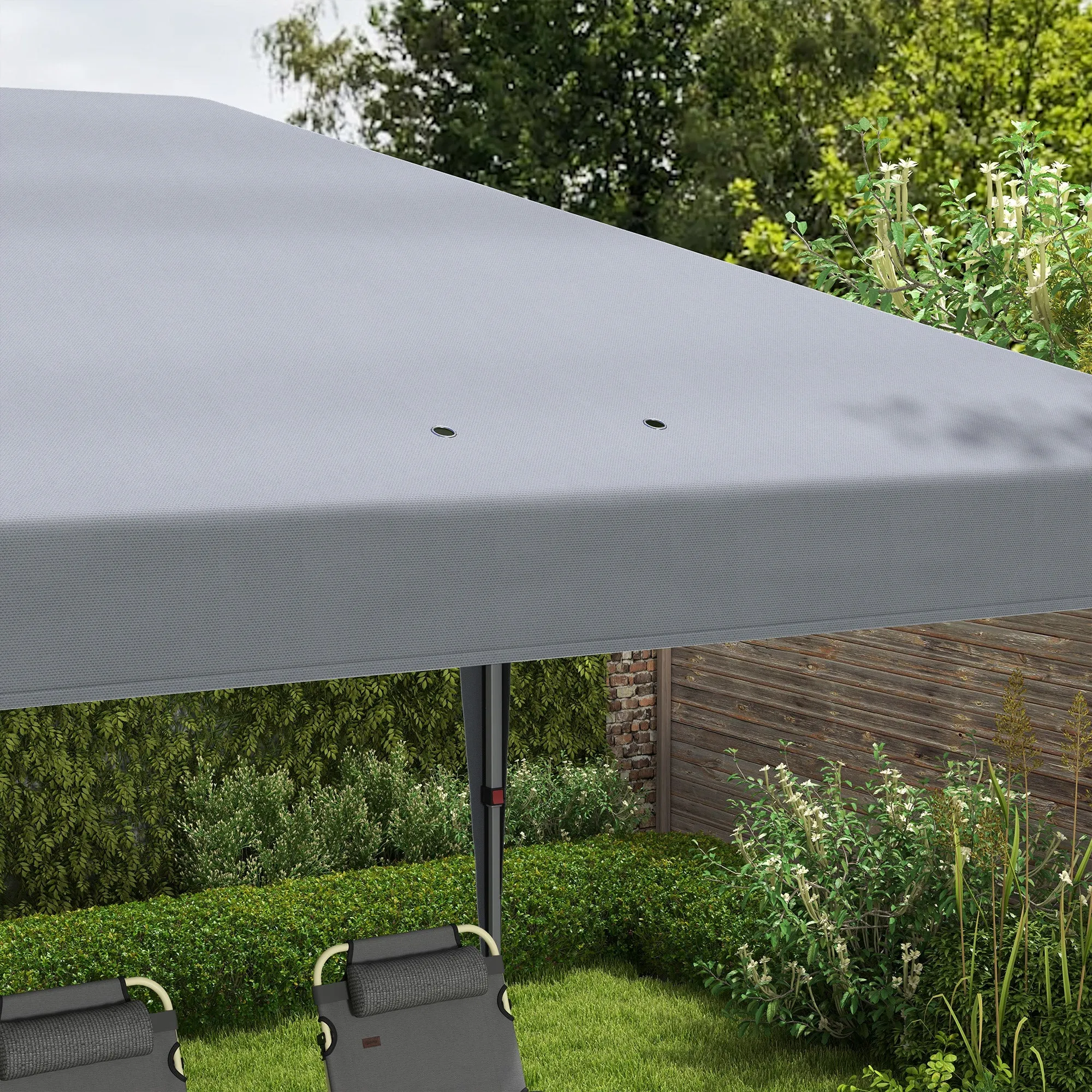 10' x 20' Heavy Duty Pop-Up Canopy Tent, Instant Outdoor Sun Shade Shelter with Carry Bag, Gray