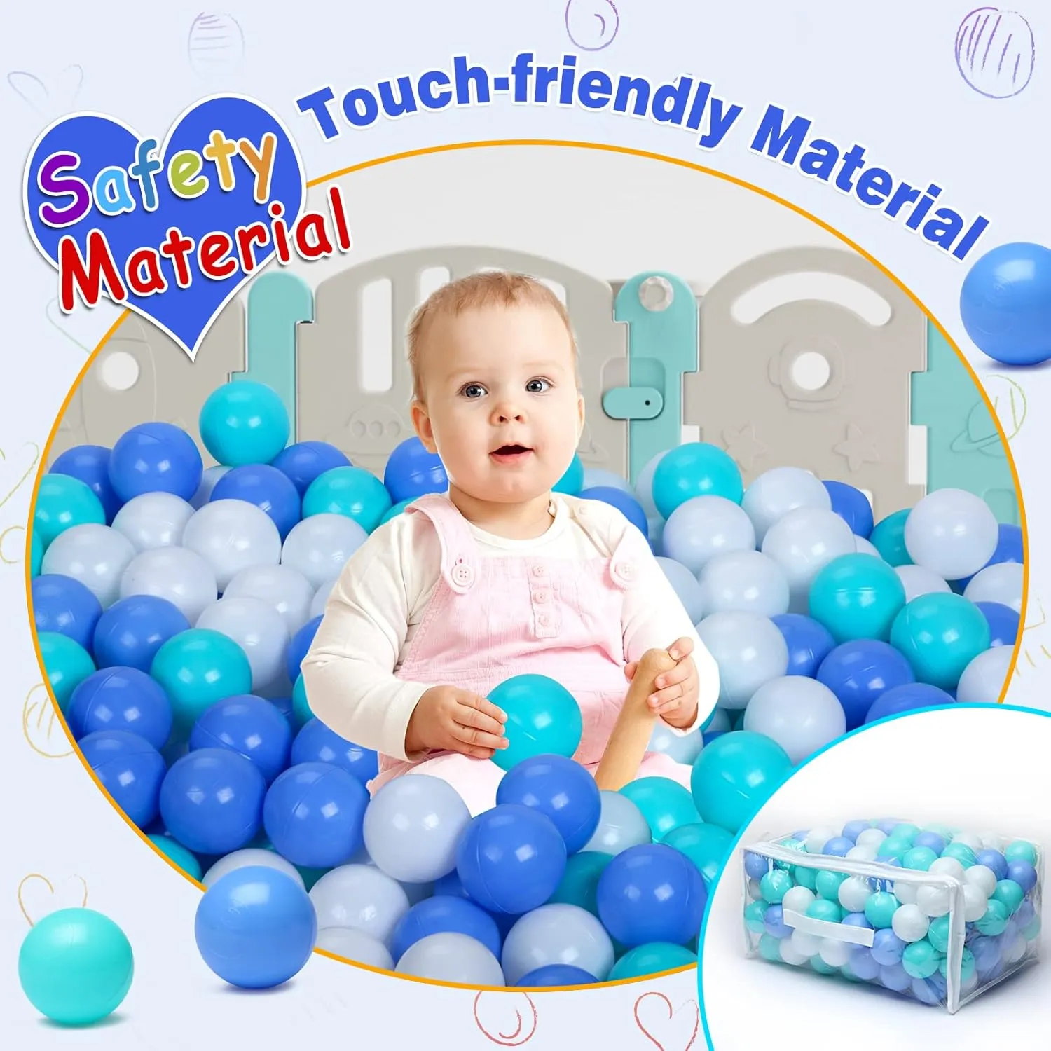 100 Ball Pit Balls for Kids, Plastic Balls for Ball Pit, Play Balls for Toddlers Babies, Ideal for Ball Pit, Kiddies Pool, Indoor Playpen