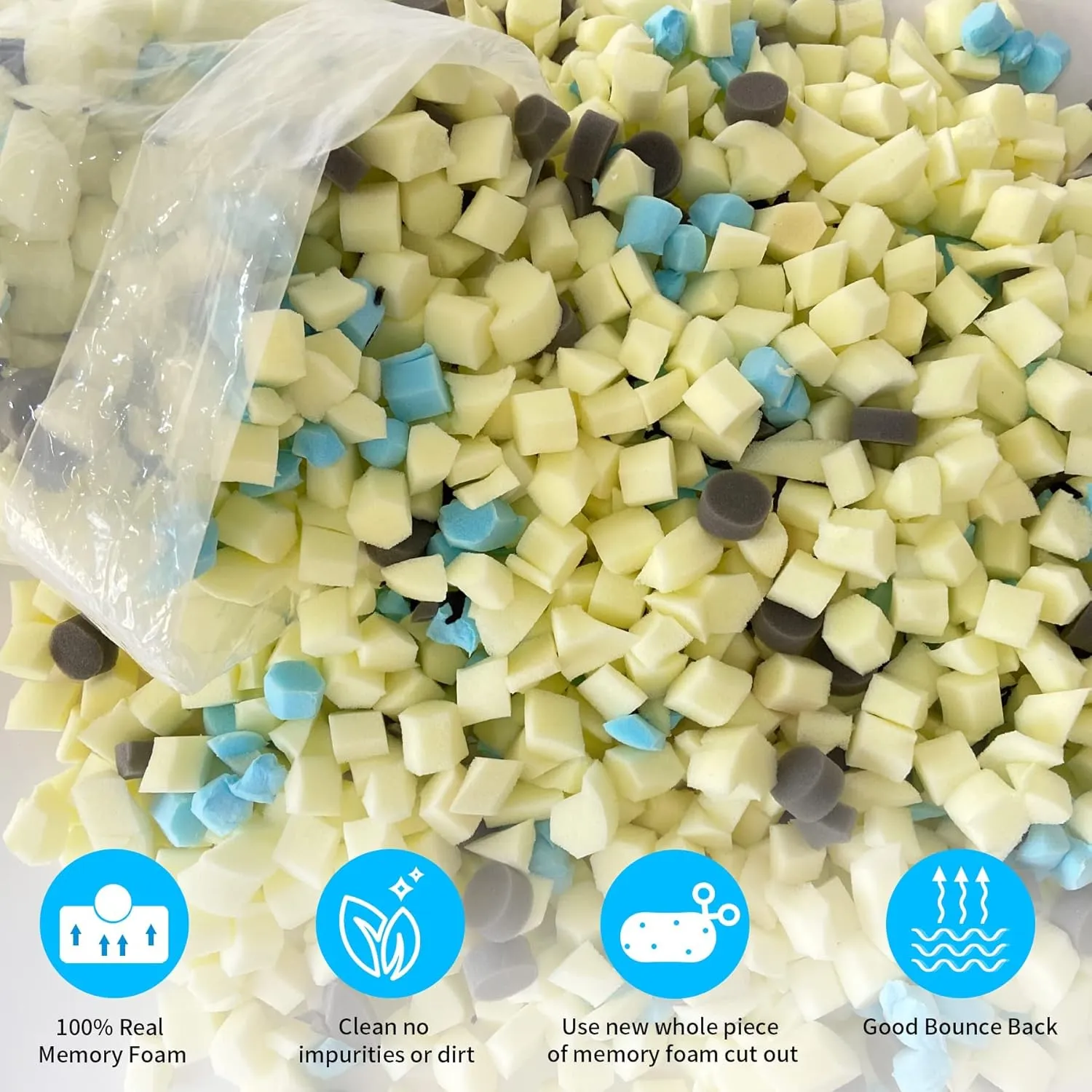 10lbs Shredded Memory Foam Filling for Bean Bag Chair, Premium Beanbag Stuffing High Density Memory Foam Refill