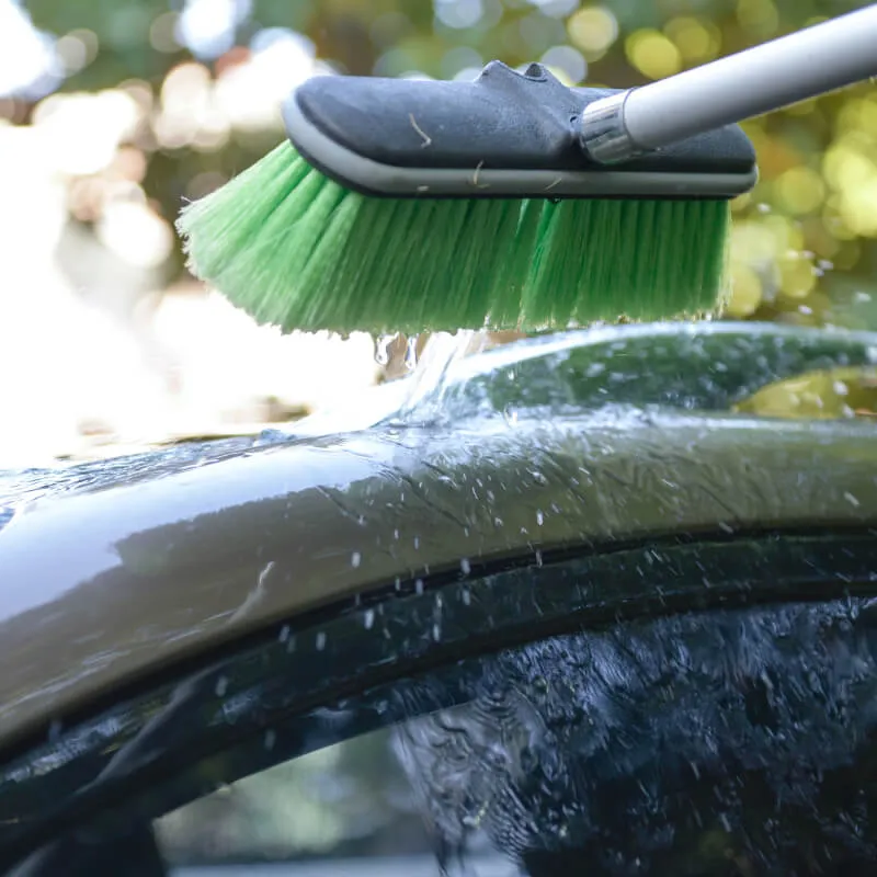 10" green Flow-Thru Brush Head w. Adjustable Pole