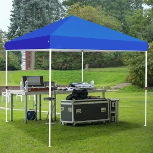 10x10 ft Slant Leg Canopy w/Wheeled Bag Blue top Color in150 D Oxford