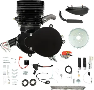 110cc Bicycle Engine Kit, 2-Stroke Gas Motorized Bicycle Conversion Kit Fit for 26" /28" Bikes, Petrol Gas Motor Kit Engine Refit Full Set with Super Fuel-efficient, Powerful Engine