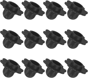 12-Pack Camping Chair Foot, 0.71"/ 18mm Tubing Dia Detachable Camping Chair Leg Covers Anti-Slip Stool Feet Replacement for Hiking/Fishing/Camping, Black