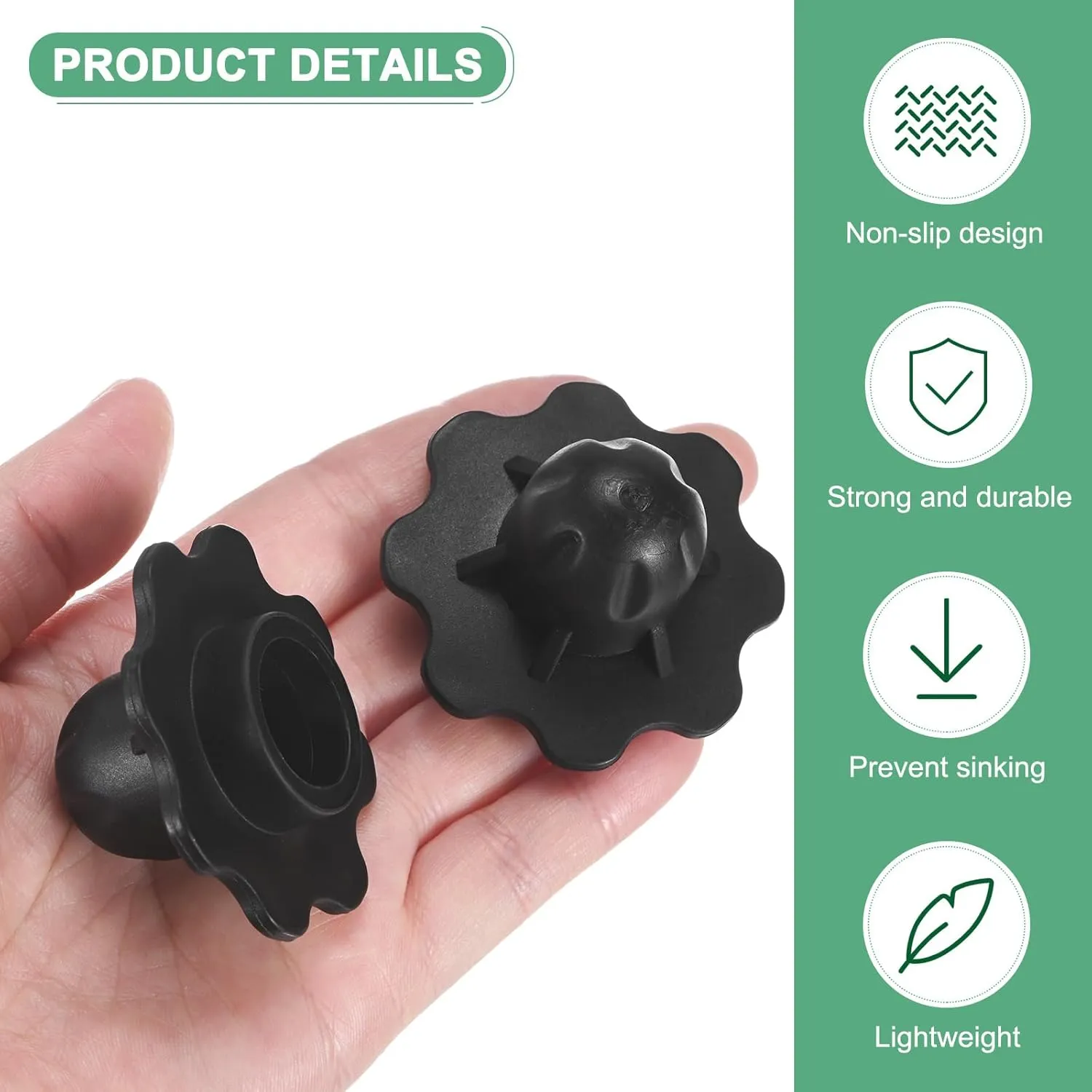 12-Pack Camping Chair Foot, 0.71"/ 18mm Tubing Dia Detachable Camping Chair Leg Covers Anti-Slip Stool Feet Replacement for Hiking/Fishing/Camping, Black