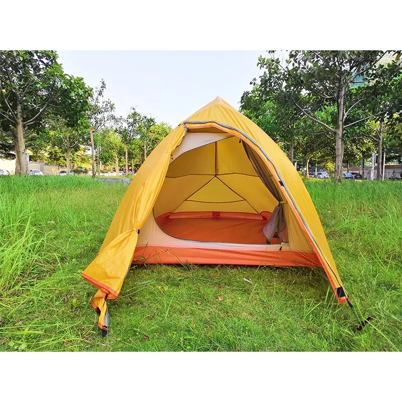 1.26KG Silicone Coated Waterproof 20D Nylon & Carbon Fiber Pole Double-layer Two-person Ultralight