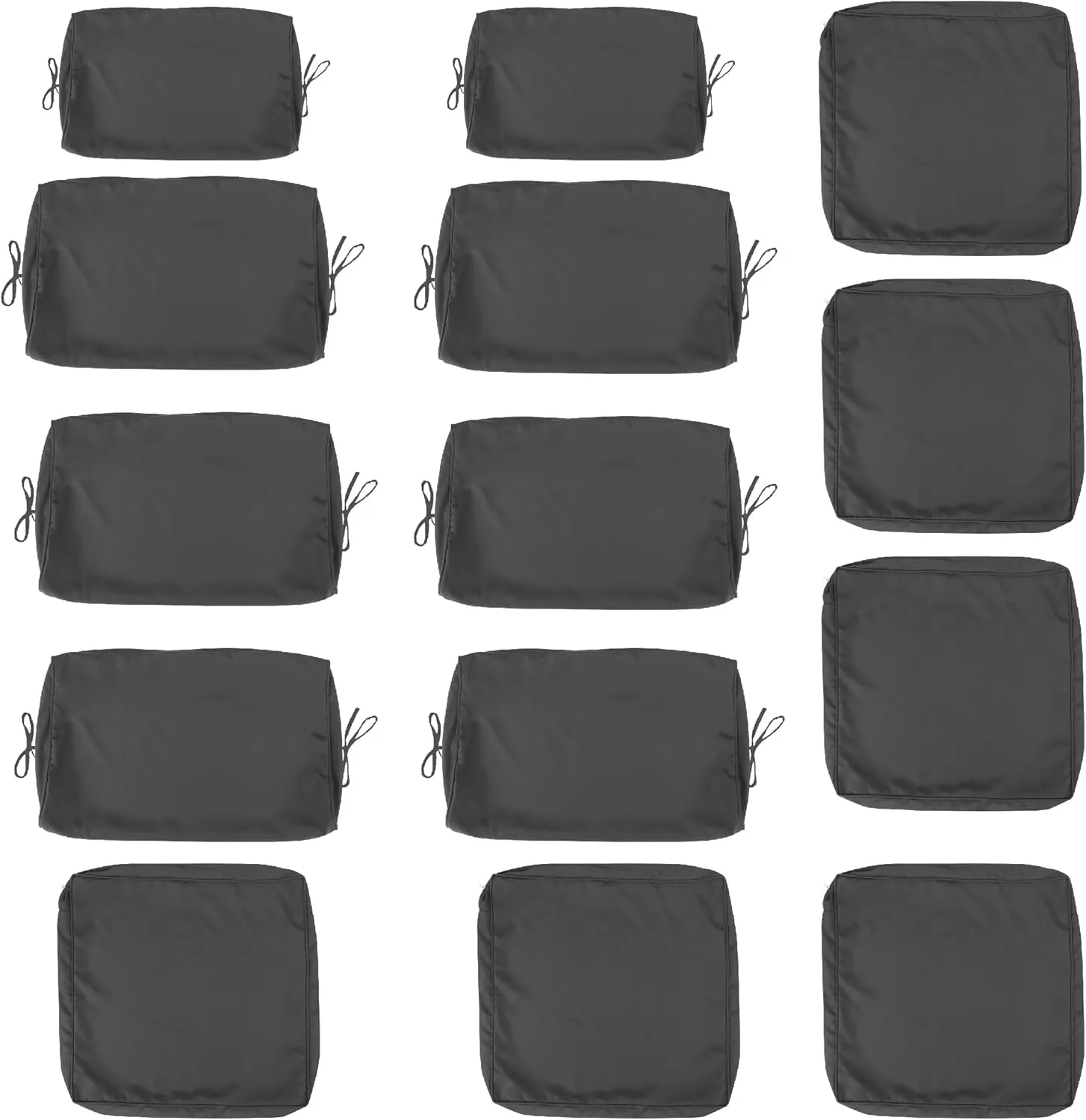 14-Piece Outdoor Cushion Covers for Sectional Wicker Patio Cushion Covers Water Resistant and UV Proof All -Weather Seat Covers with Zipper 3 Sizes