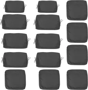 14-Piece Outdoor Cushion Covers for Sectional Wicker Patio Cushion Covers Water Resistant and UV Proof All -Weather Seat Covers with Zipper 3 Sizes
