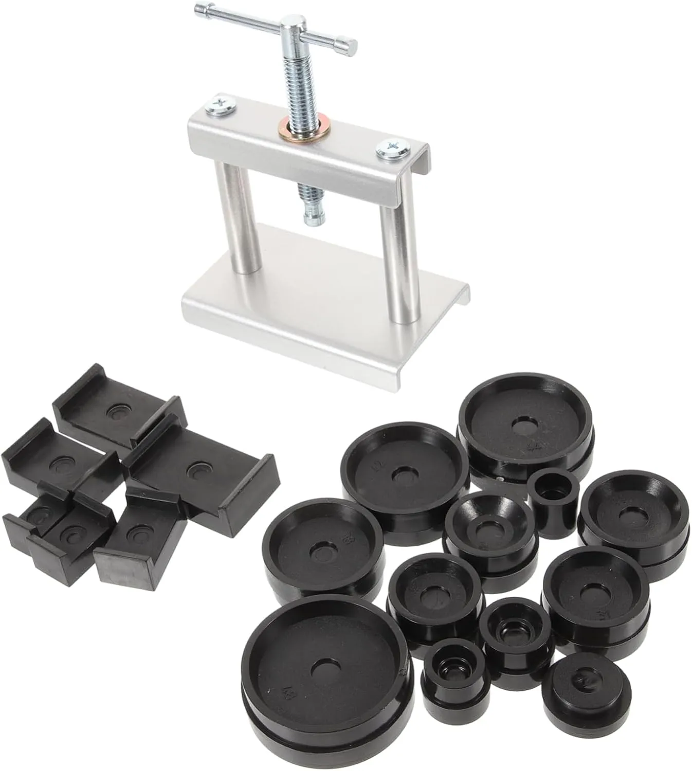 1set Watch Press Tool with Molds Spiral Back Cover Closer for Repairing and Mechanical Watches Includes Molds for Easy and Maintenance