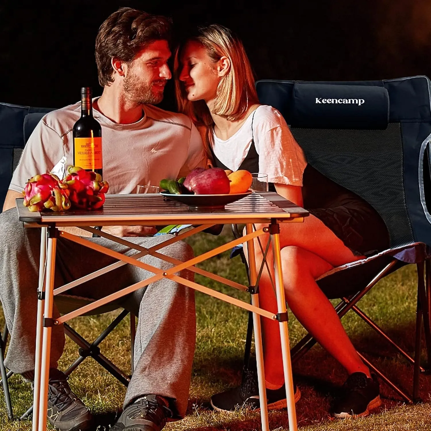 2-Pack Reclining Camping Chair with Foot Rest Lightweight Folding Lounge Mesh Chair Adjustable with Removable Cotton Cushion for Beach Lawn Picnics