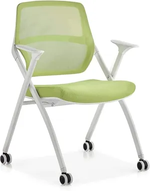 2pcs Folding Chair Fashion Training Chair Pulley Conference Chair Office Chair Mesh Staff Chair Removable Folding