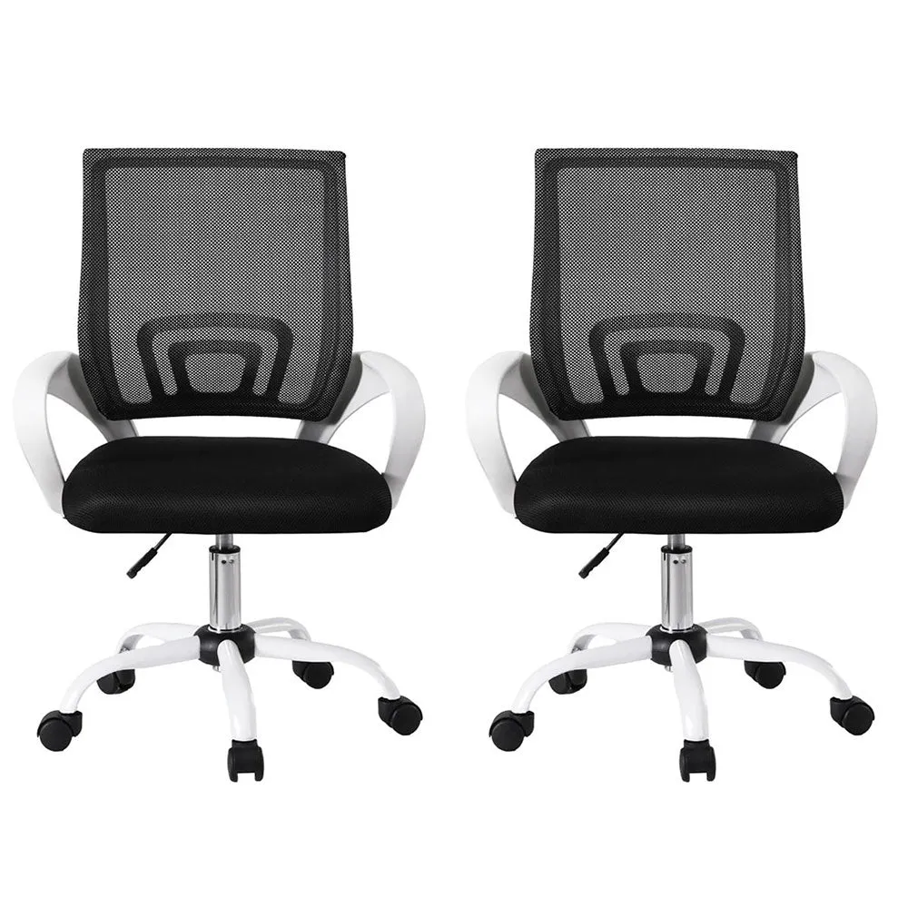 2x Office Chair Mesh Computer Gaming Desk Chairs Work Study Mid Back