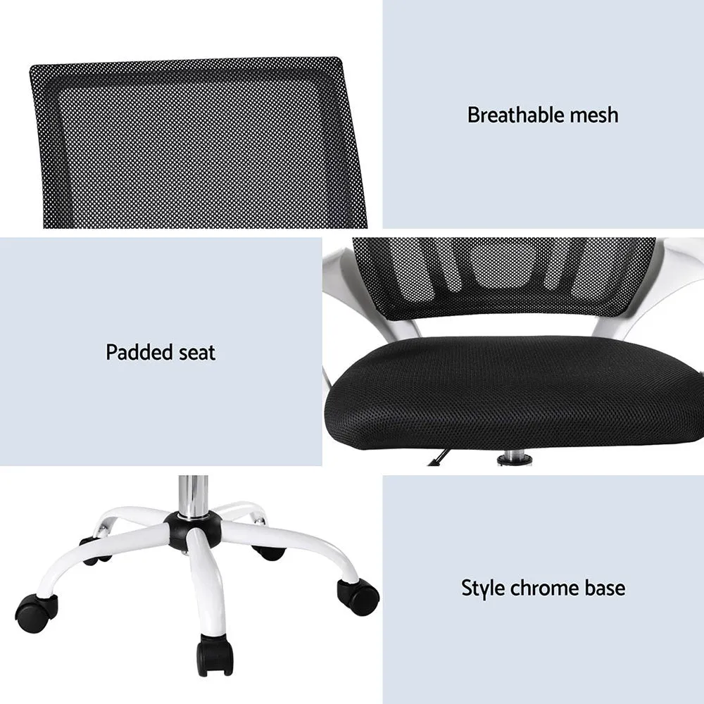 2x Office Chair Mesh Computer Gaming Desk Chairs Work Study Mid Back