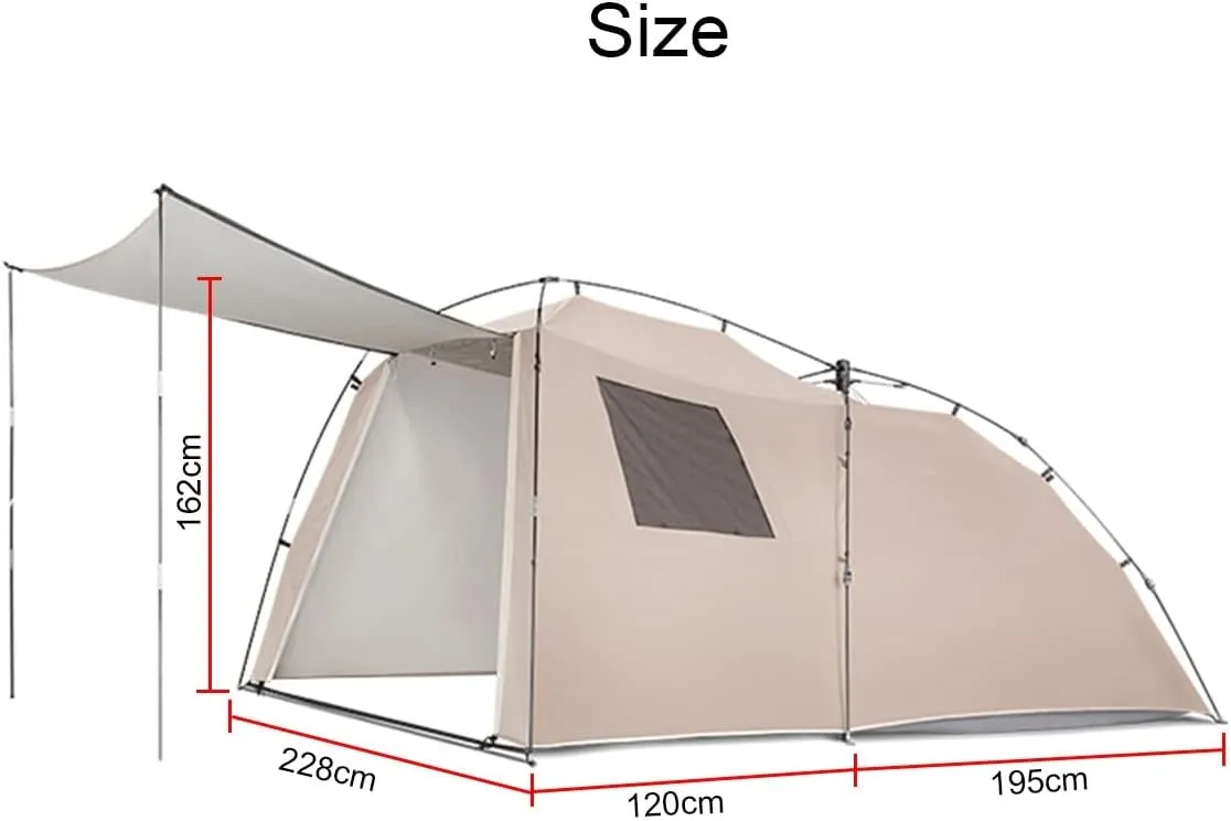 3-4 Person Tents for Camping Family Tent Canopy,Tent Outdoor Portable for BBQ,Camping,3 Large Mesh Windows Ventilation Waterproof Pop Up Large Tent