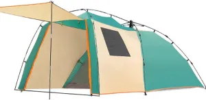 3-4 Person Tents for Camping Family Tent Canopy,Tent Outdoor Portable for BBQ,Camping,3 Large Mesh Windows Ventilation Waterproof Pop Up Large Tent