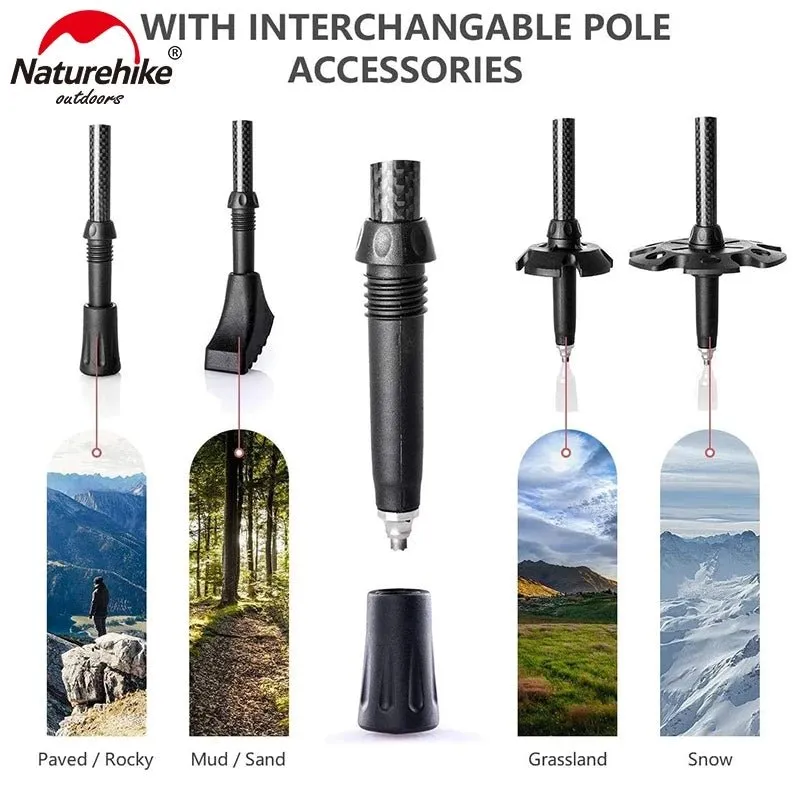 3-Node Carbon Fiber Telescopic Trekking Poles