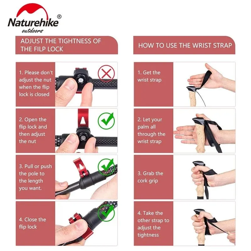 3-Node Carbon Fiber Telescopic Trekking Poles
