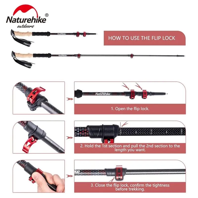 3-Node Carbon Fiber Telescopic Trekking Poles