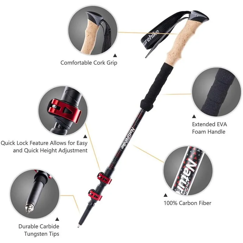 3-Node Carbon Fiber Telescopic Trekking Poles