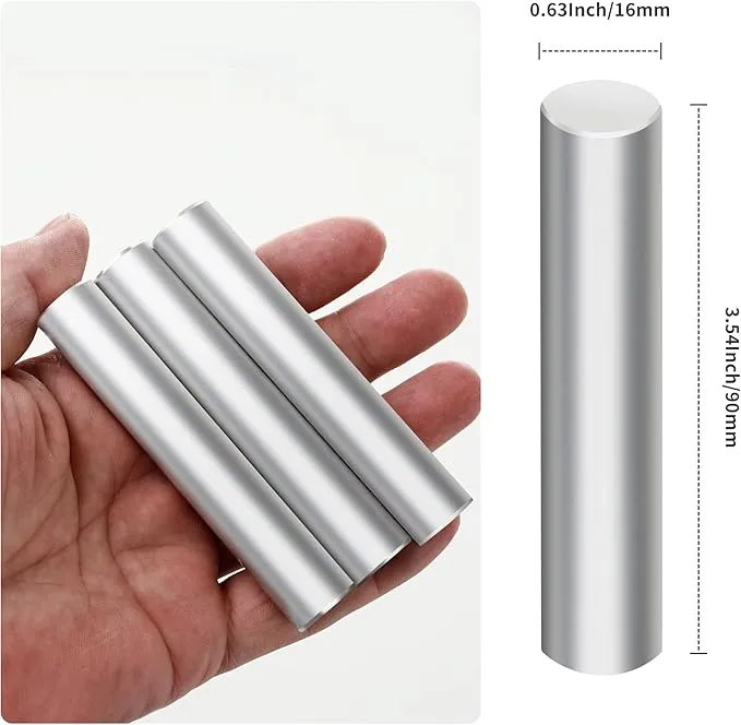 3 Pieces 99.99％ Magnesium Metal Rod, High Purity Mg Bar for Fire Starter, Survival Emergency, Sparks Accessory for Outdoor Travel Camping Hiking 3.5" Long x 0.63" Diameter (900mm x 16mm)