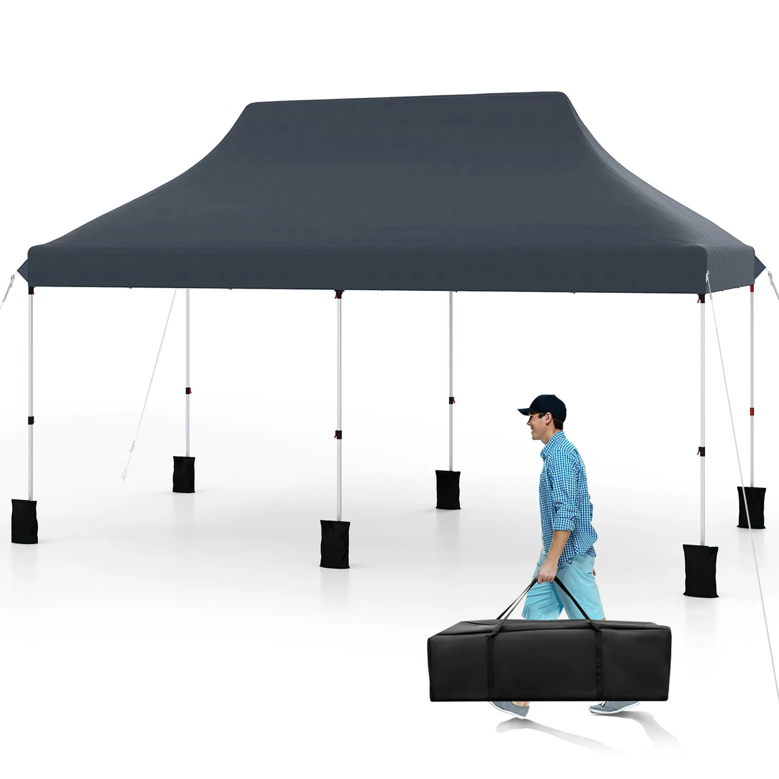 3 x 6 M Pop-up Canopy Tent, Waterproof Folding Party Tent w/Carrying Bag, Instant Sunshade Shelter