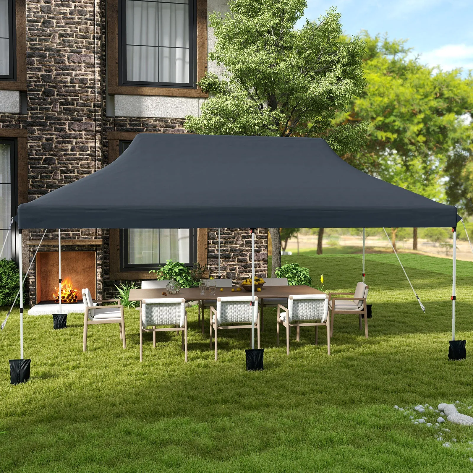 3 x 6 M Pop-up Canopy Tent, Waterproof Folding Party Tent w/Carrying Bag, Instant Sunshade Shelter