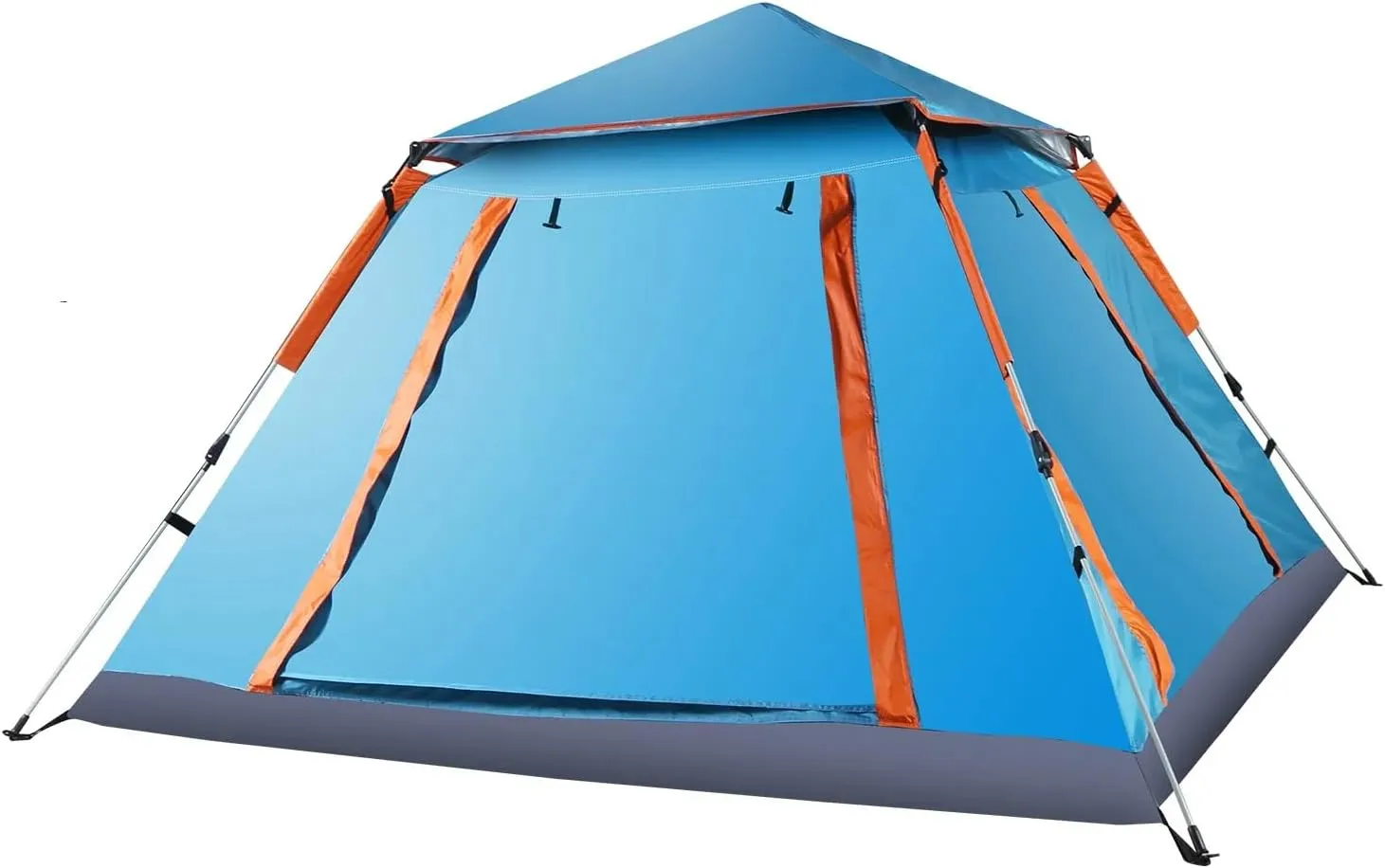 4-5 Person Camping Tent, Outdoor Foldable Waterproof Tent with 2 Mosquito Nets Windows, Carrying Bag for Hiking Climbing Adventure Fishing, Easy Setup Instant Family Travel Tent