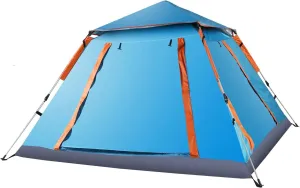 4-5 Person Camping Tent, Outdoor Foldable Waterproof Tent with 2 Mosquito Nets Windows, Carrying Bag for Hiking Climbing Adventure Fishing, Easy Setup Instant Family Travel Tent