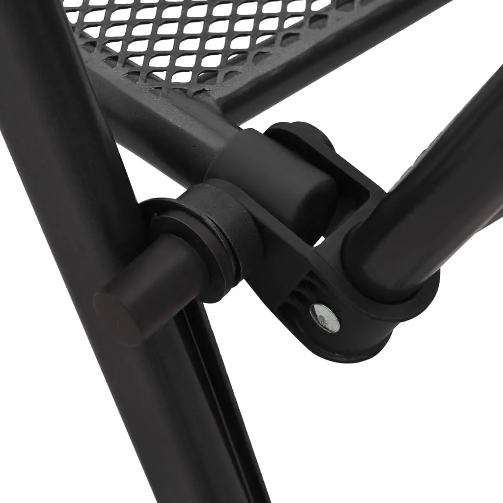 4-Pack Steel Folding Mesh Chairs Anthracite - Adjustable Reclining Backrest, Weather-Resistant Patio Furniture for Outdoor Indoor Dining Poolside