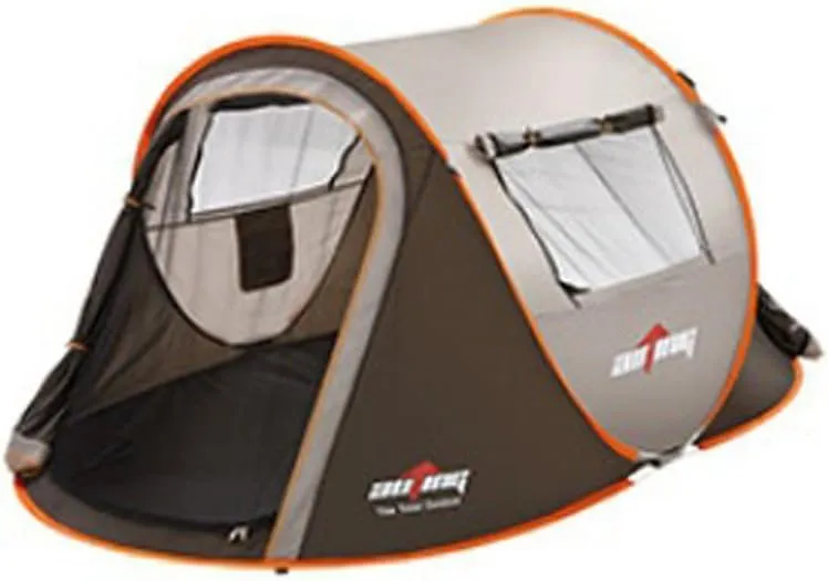 4-Person Instant Pop-Up Tent Two Double Doors Two Windows Set Up and Tear Down in Seconds (Deep Gray)
