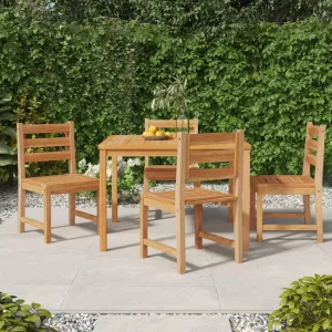 4-Piece Solid Teak Wood Patio Chairs Set Outdoor Furniture with Water-Resistant Finish for Poolside Garden Backyard Lounge