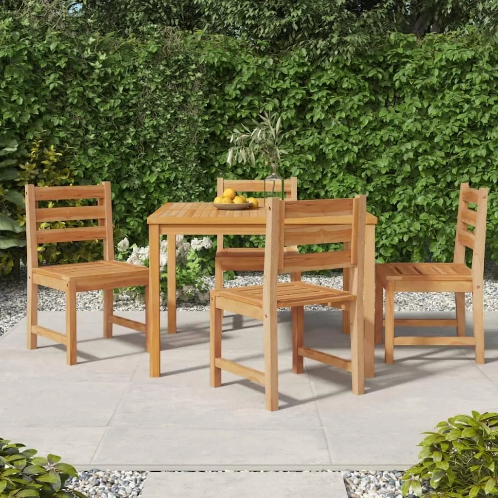 4-Piece Solid Teak Wood Patio Chairs Set Outdoor Furniture with Water-Resistant Finish for Poolside Garden Backyard Lounge