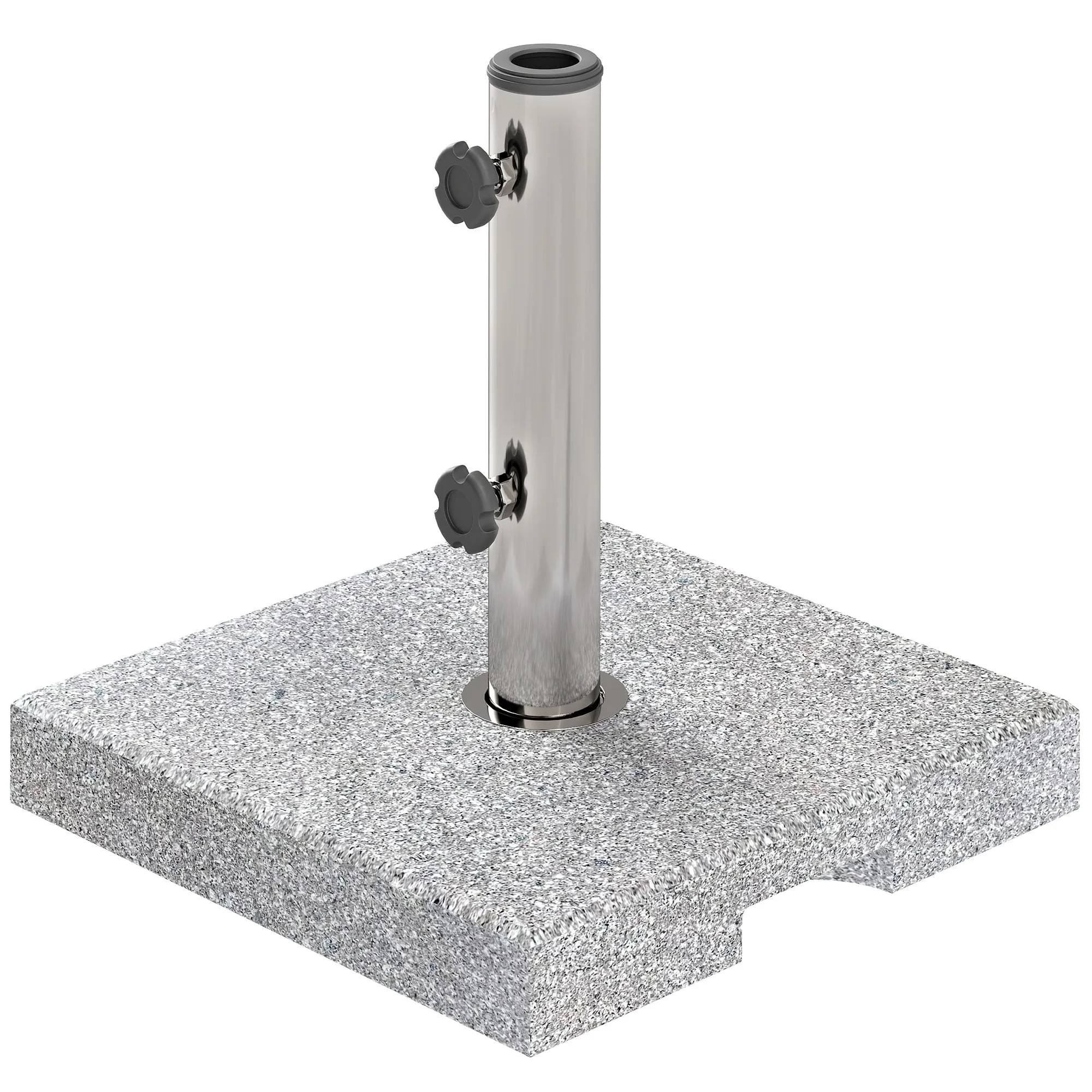 46 lbs Square Umbrella Stand with Adjustable Knobs, for 1.3"/1.5"/1.9" Poles, Grey