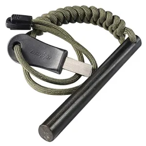 4" Survival Ferrocerium Drilled Flint Fire Starter,Ferro Rod Kit w/ Paracord