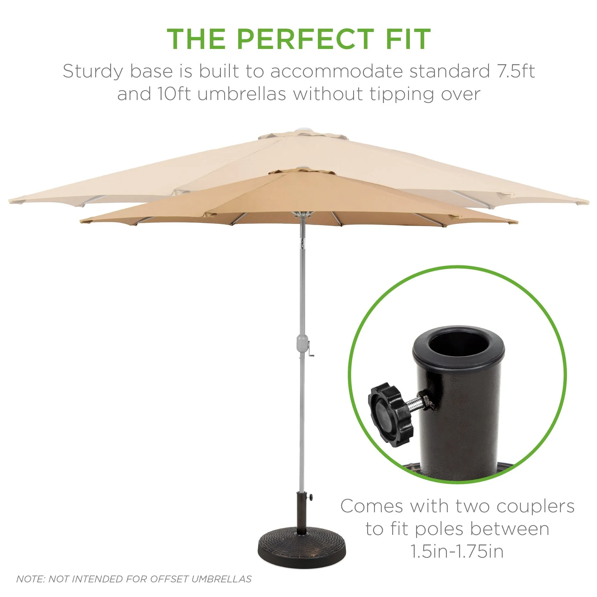 55lb Round Patio Style Express shipping Wicker Umbrella Stand Finish Act quickly Bronze Blackened w/