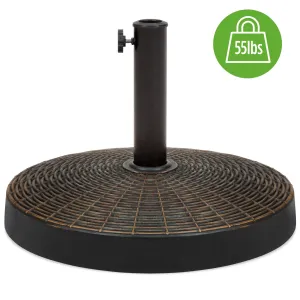 55lb Round Patio Style Express shipping Wicker Umbrella Stand Finish Act quickly Bronze Blackened w/