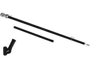 5ft Spinning Stabilizer Flag Pole & Adjustable Bracket Kit (Black)