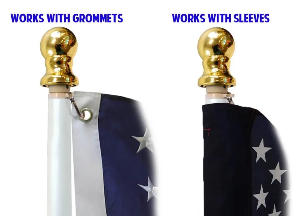5ft Spinning Stabilizer Flag Pole & Adjustable Bracket Kit (Black)
