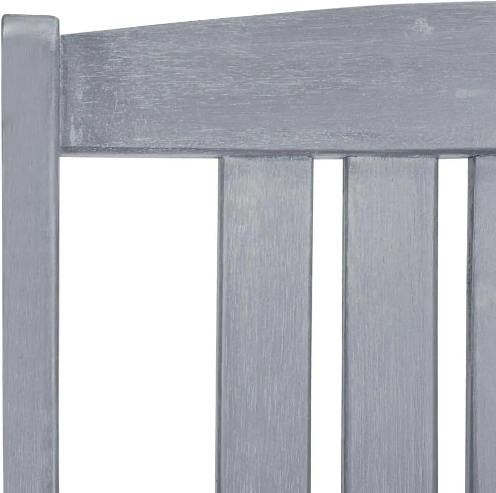 6-Piece Solid Acacia Wood Patio Chairs Set with Cream Cushions, Gray Outdoor Furniture for Poolside Lounging Backyard Dining and Beach Camping
