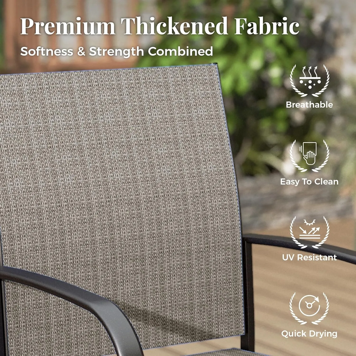 7 Pieces Outdoor Table and Chairs, Patio Dining Set for 6 Includes 54" Round Outdoor Table and 6 Patio Chair Set, Outdoor Dining Furniture Set for Lawn Backyard Deck, Brown
