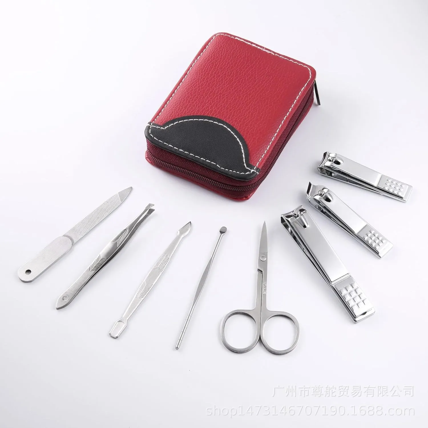 8-Piece Nail Clippers Set for Manicure Tools Manicure Scissors Manicure Set(Brown)