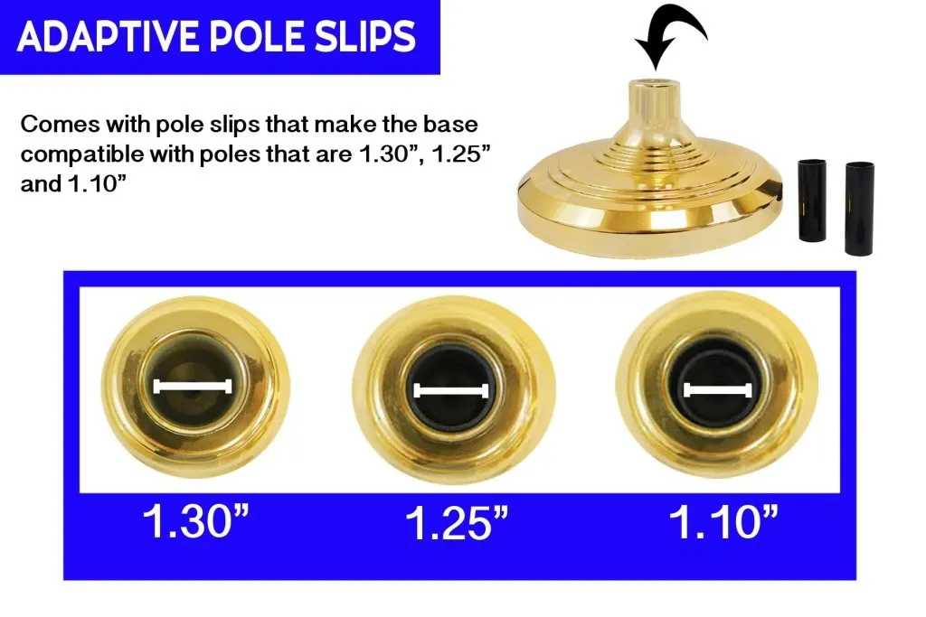 8ft Gold Flag Pole and Gold Base Kit (Eagle Top)