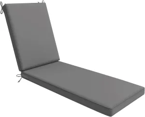 AAAAAcessories Outdoor Chaise Lounge Cushions, Waterproof, Fade-Resistant Patio Furniture Replacement Cushions, 74" x 23" x 3", Dark Gray