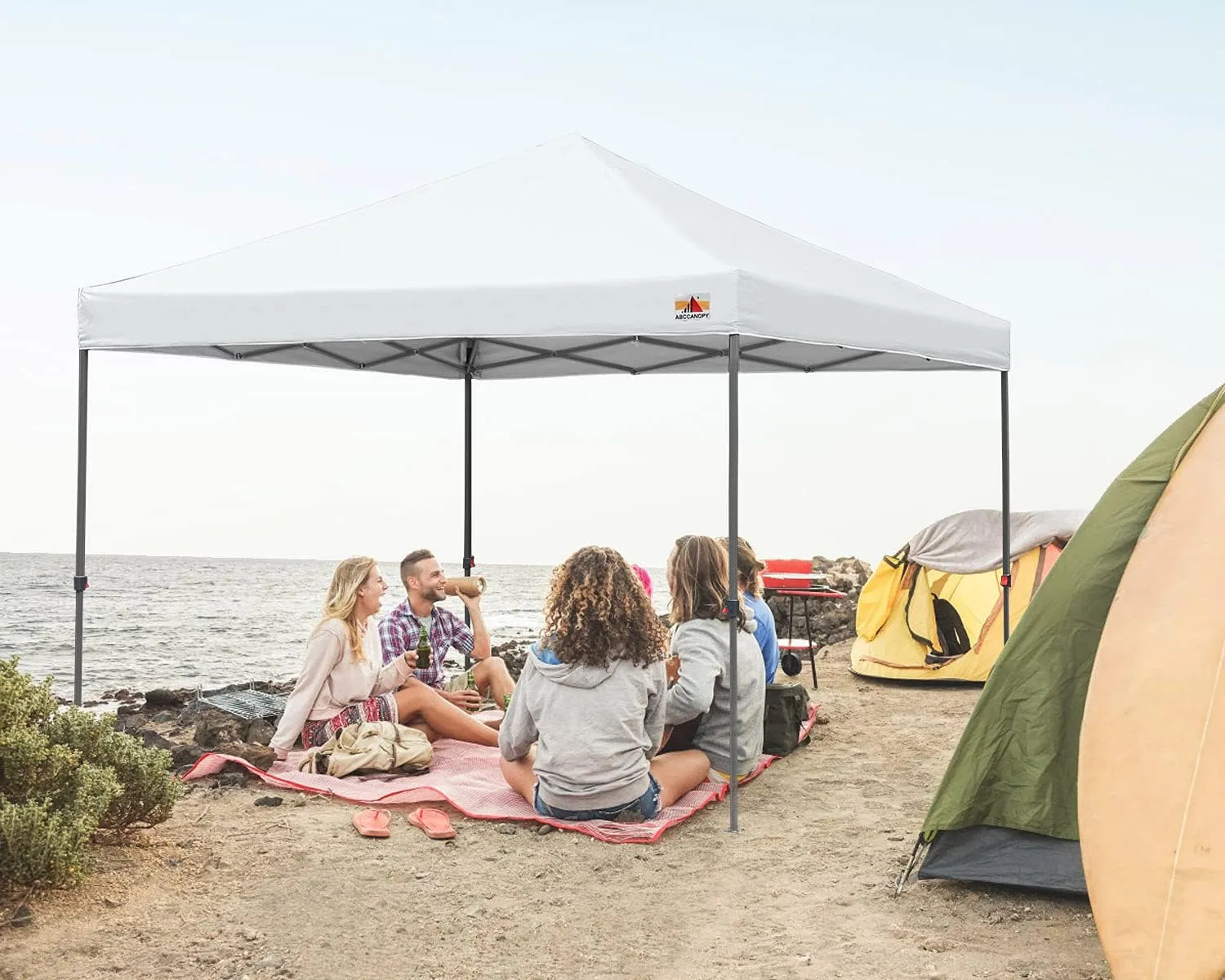 ABCCANOPY Pop Up Canopy - Outdoor Patio Portable Canopy Tent Heavy Duty for Backyard and Deck with 4 Sandbags(Iory White, 8x8)