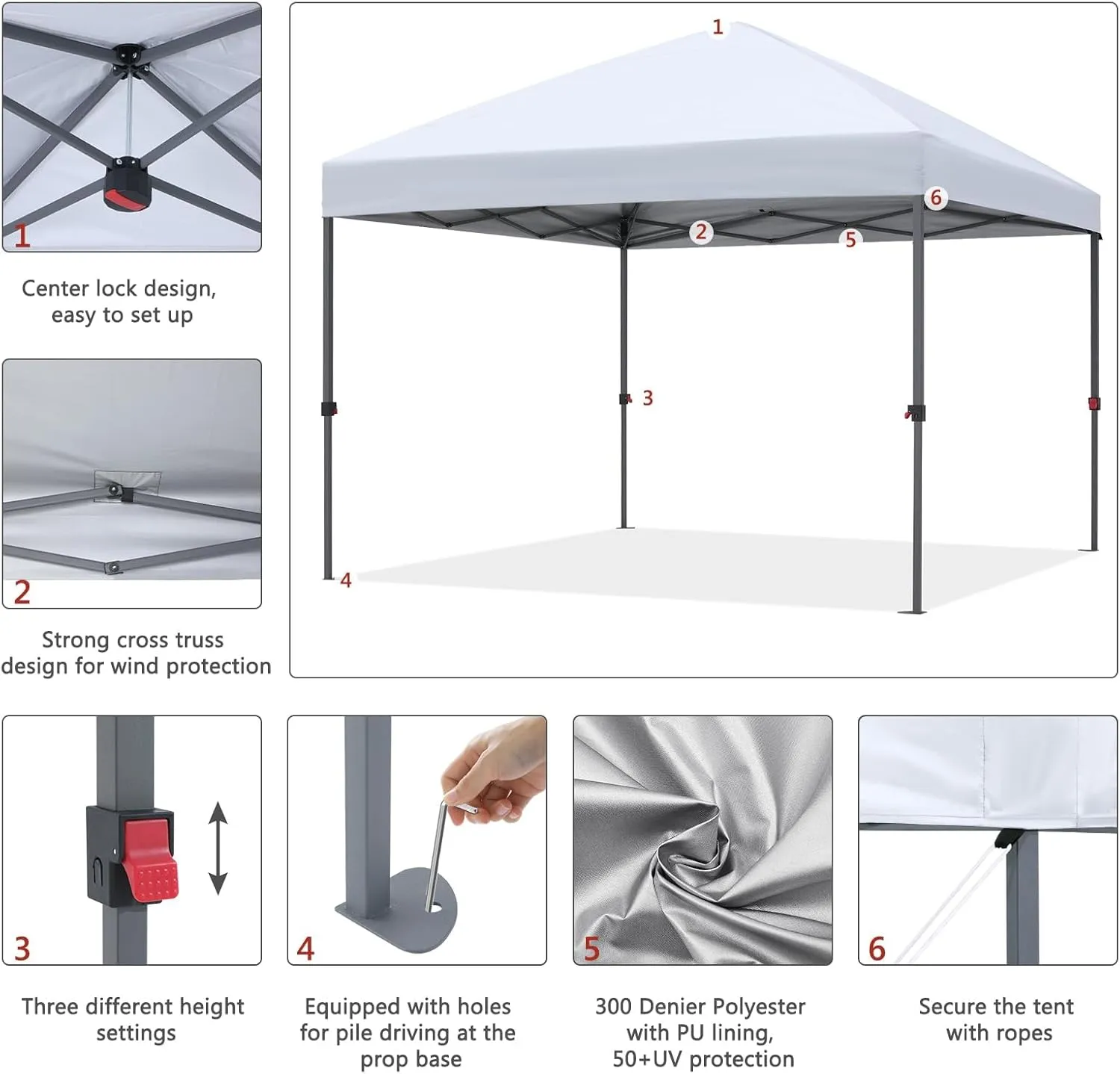 ABCCANOPY Pop Up Canopy - Outdoor Patio Portable Canopy Tent Heavy Duty for Backyard and Deck with 4 Sandbags(Iory White, 8x8)