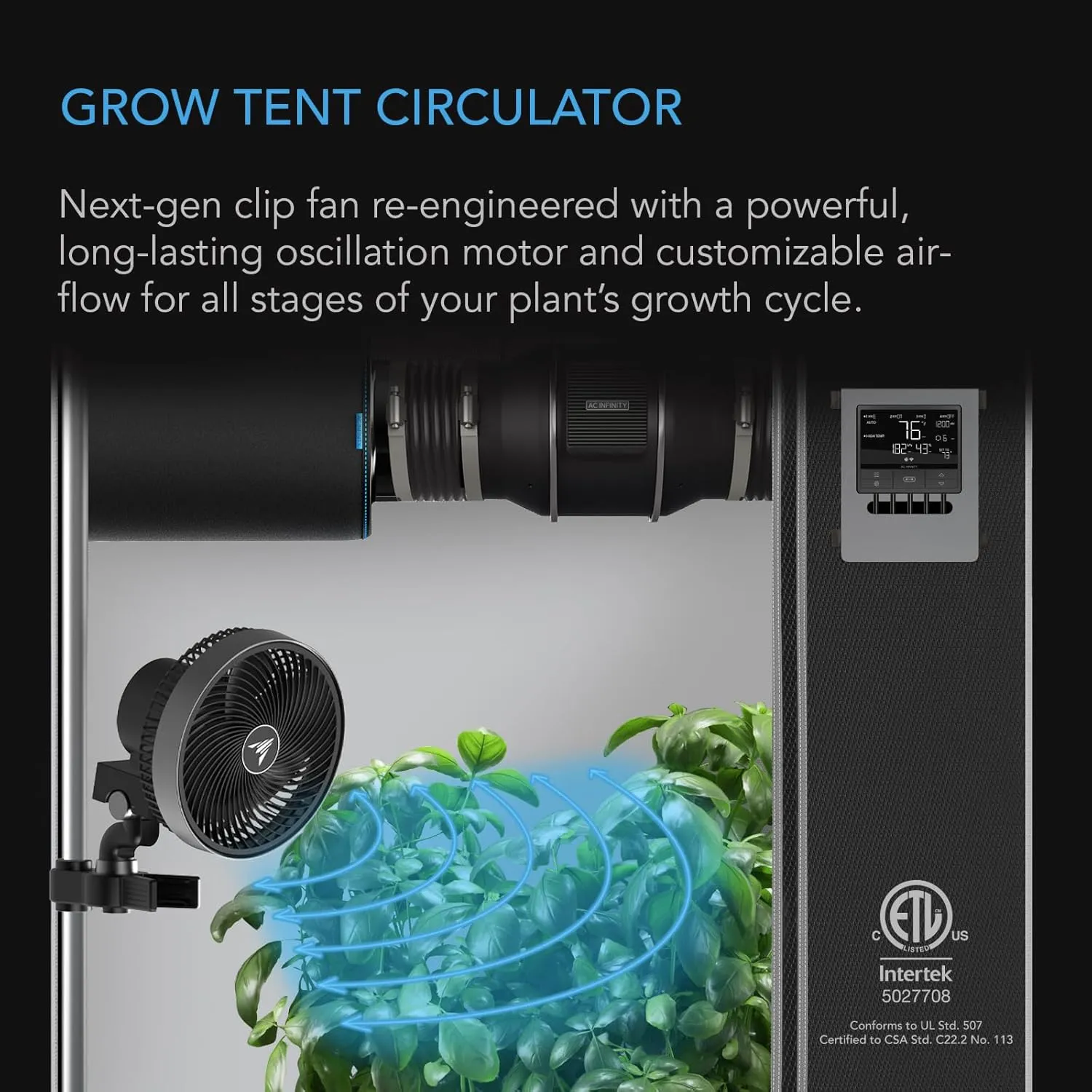 AC Infinity Advance Grow System PRO 4x4, 4-Plant Kit, WiFi-Integrated Grow Tent Kit, Automate Ventilation, Circulation, Schedule Full Spectrum Samsung LM301H EVO Bar LED Grow Light, 2000D Mylar Tent