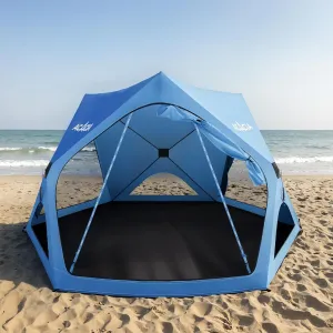 ACACIA Beach Tent Sun Shelter | 4-Person Portable Camping Tent with UPF 50  Protection | Easy Setup Pop up Sun Shade | 10×10ft Privacy Sunshade for Camping & Backyard